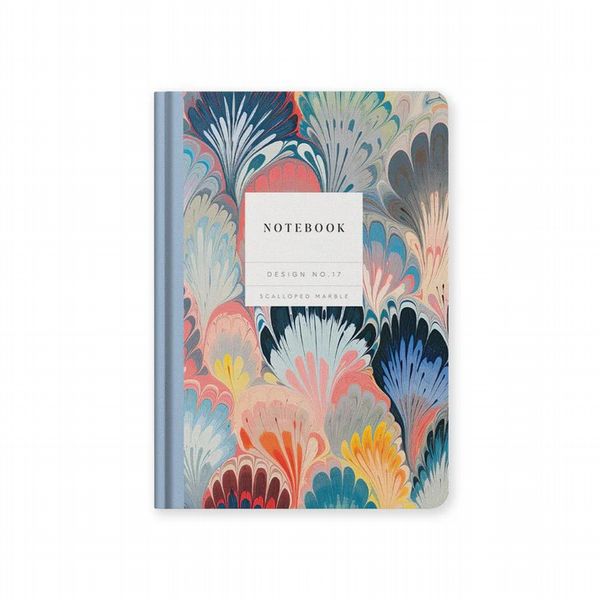 Ohh Deer Design No.17 Scalloped Marble Hardback Notebook