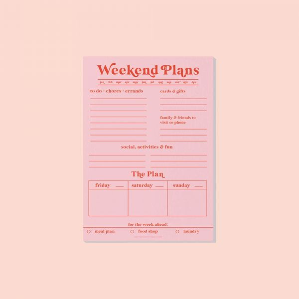 Weekend Planner Pad A5 | Pink & Red